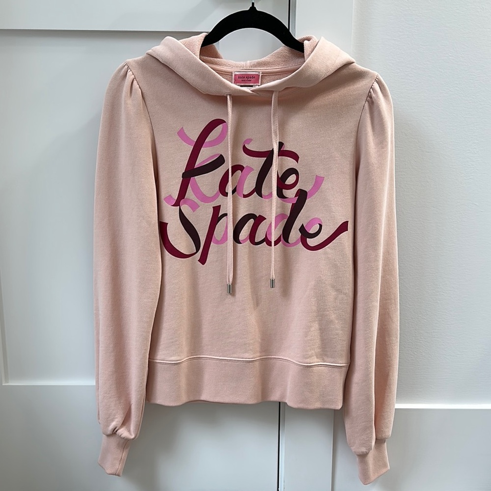 Kate Spade Pink Graphic Hoodie Relaxed Fit